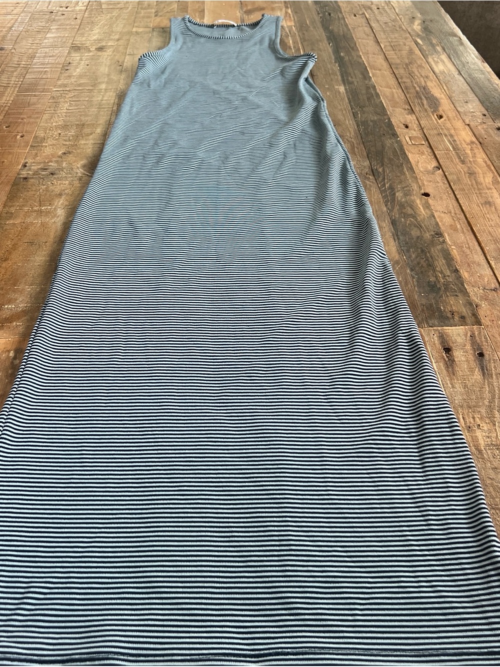 Zara Sleeveless Stripe Maxi Skirt Dress - Blue